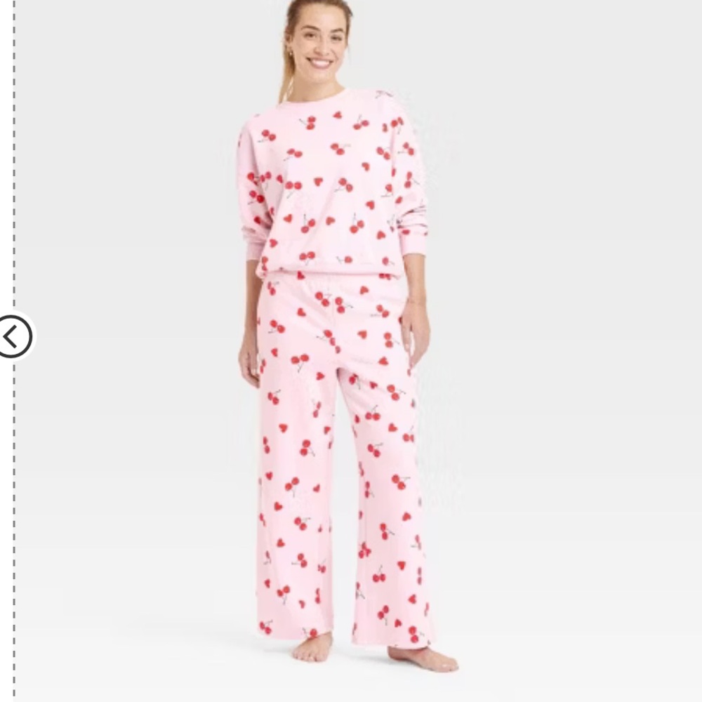 Women’s Cherry hearts printed sweatshirt and lounge pants